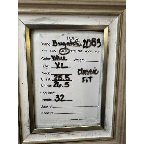 Bugatchi Uomo Mens XL Button-Up Long Sleeve Shirt Blue Plaid Classic Fit Collar - Picture 5 of 5